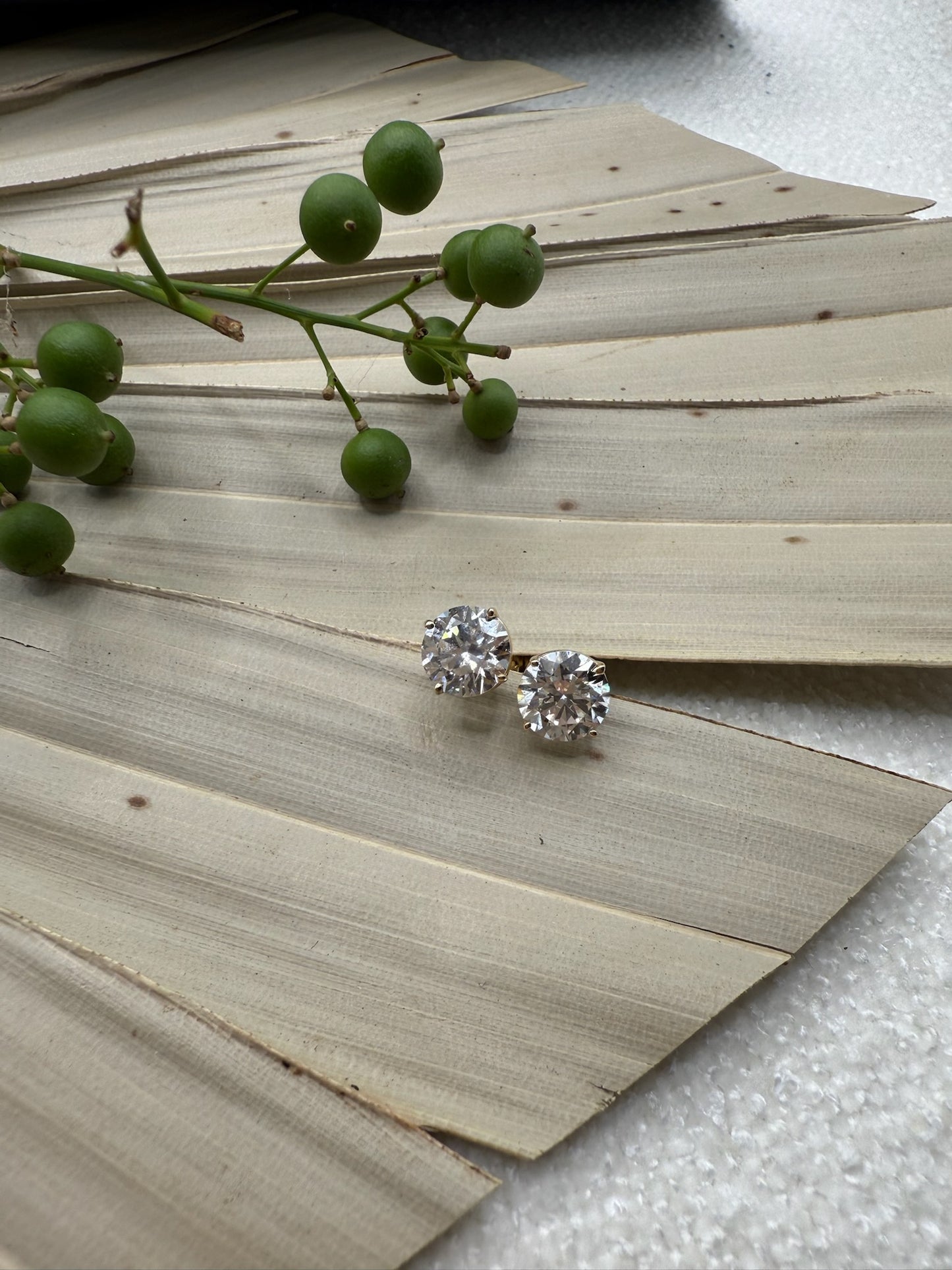 Yellow Gold Lab Grown Stud Earrings