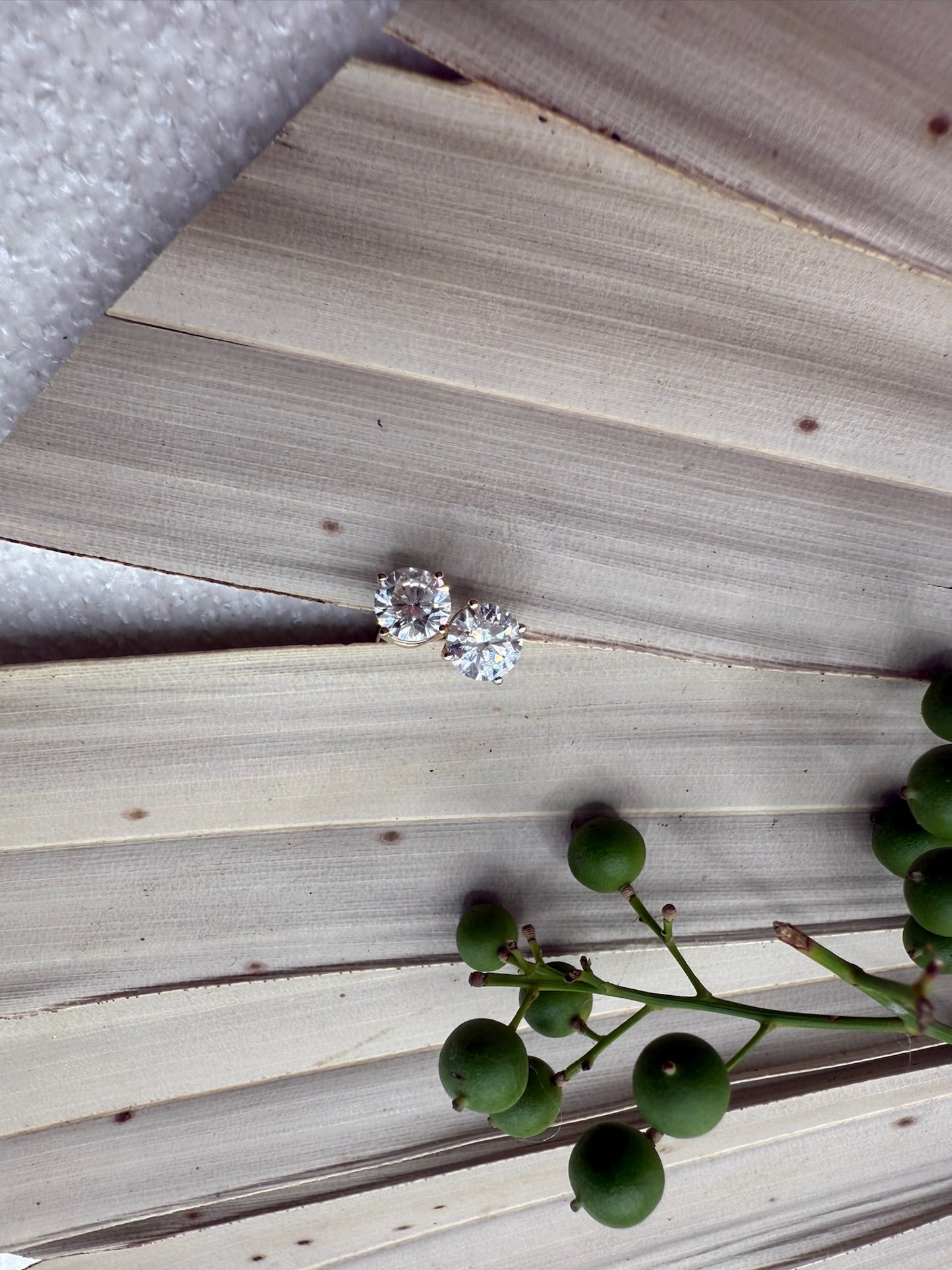 Yellow Gold Lab Grown Stud Earrings