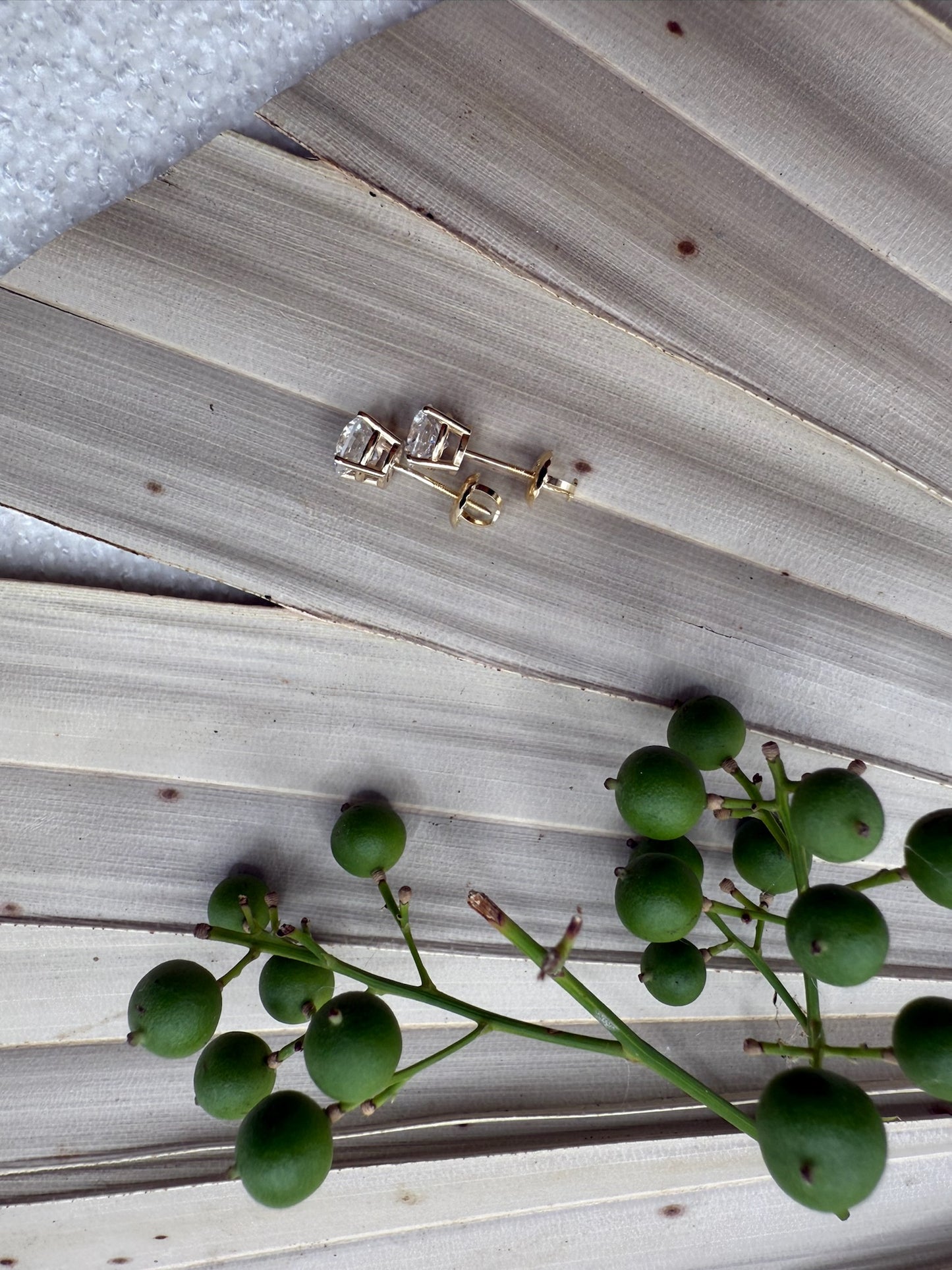 Yellow Gold Lab Grown Stud Earrings