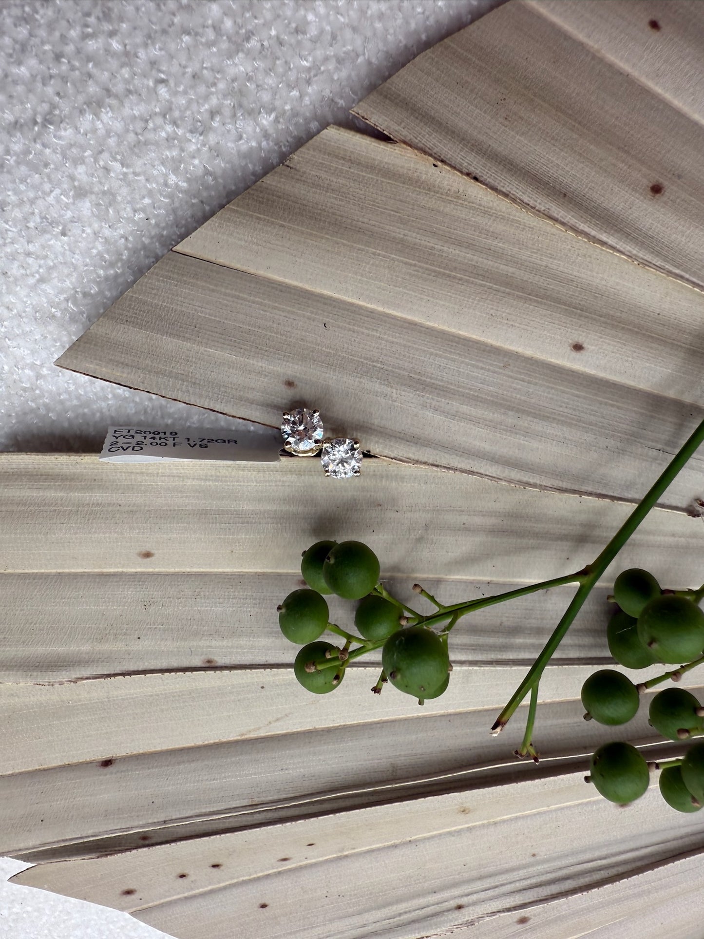 Yellow Gold Lab Grown Stud Earrings
