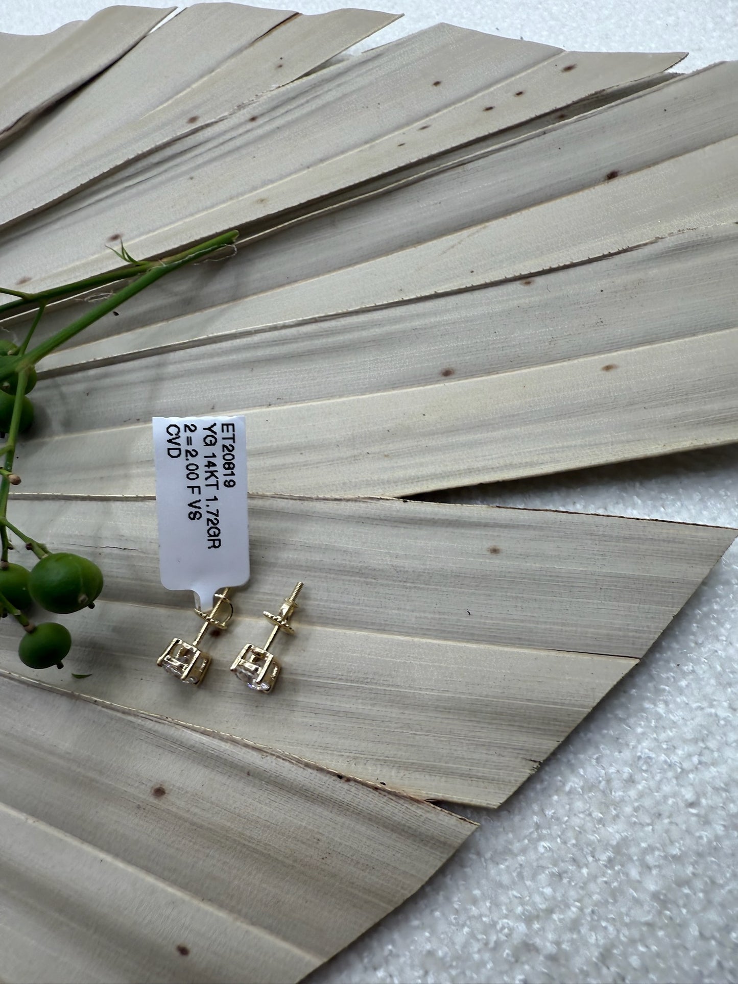 Yellow Gold Lab Grown Stud Earrings