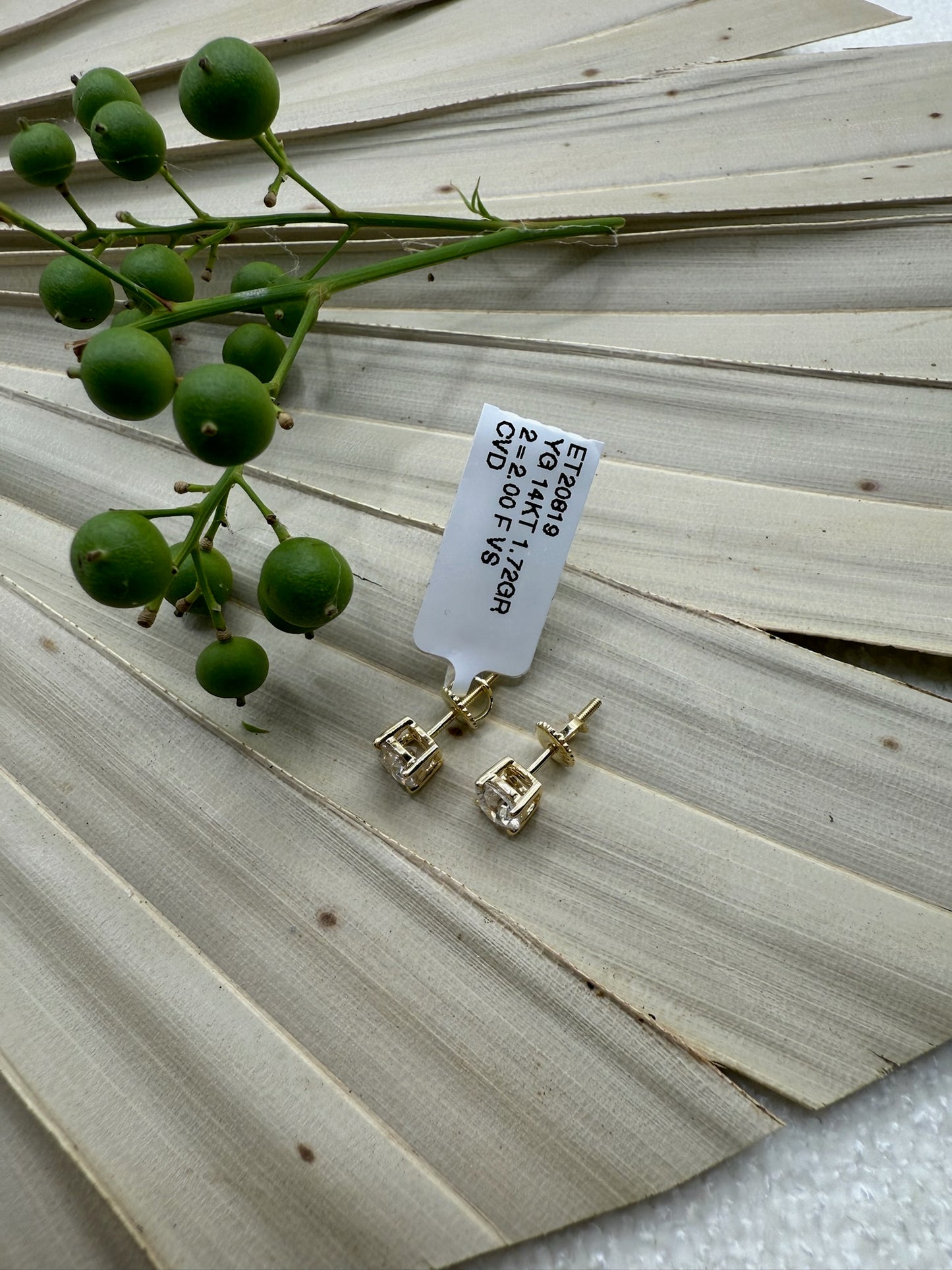 Yellow Gold Lab Grown Stud Earrings
