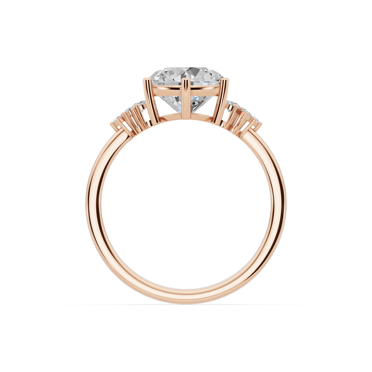 Timeless Brillance Engagement Ring 2.00 carat round E VVS2 0.15 CTW Side Stones EF VS CVD