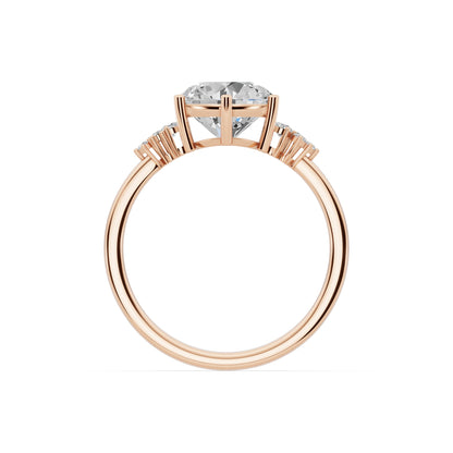 Timeless Brillance Engagement Ring 2.00 carat round E VVS2 0.15 CTW Side Stones EF VS CVD