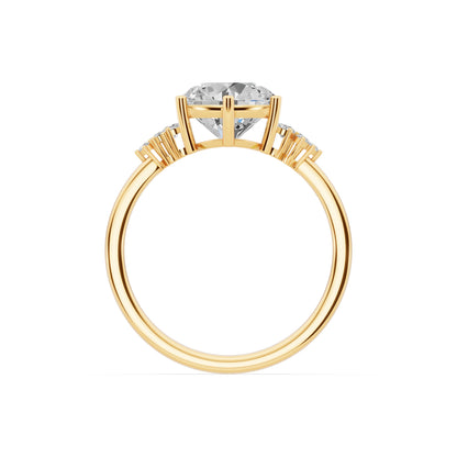 Timeless Brillance Engagement Ring 2.00 carat round E VVS2 0.15 CTW Side Stones EF VS CVD