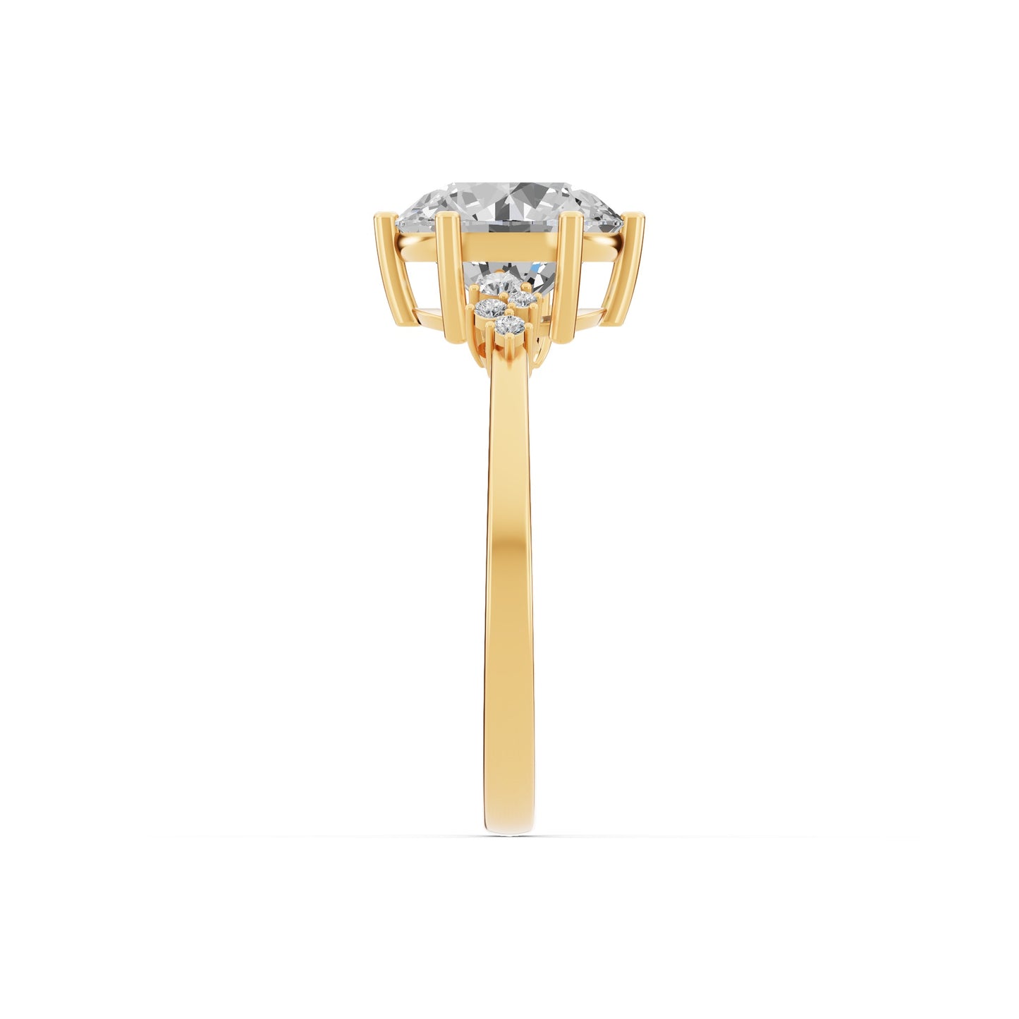 Timeless Brillance Engagement Ring 2.00 carat round E VVS2 0.15 CTW Side Stones EF VS CVD