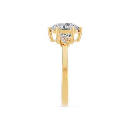 Timeless Brillance Engagement Ring 2.00 carat round E VVS2 0.15 CTW Side Stones EF VS CVD