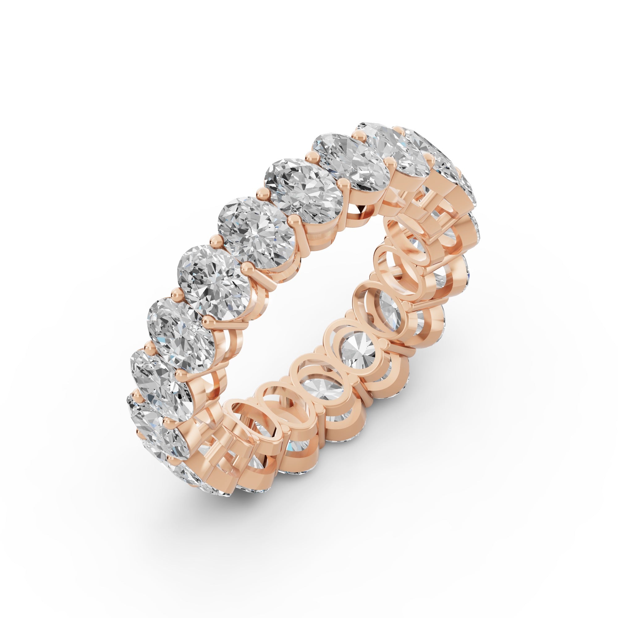 5 Carat Oval Diamond Eternity Band in 14K White or Yellow Gold | Size 4-11 (Copy)