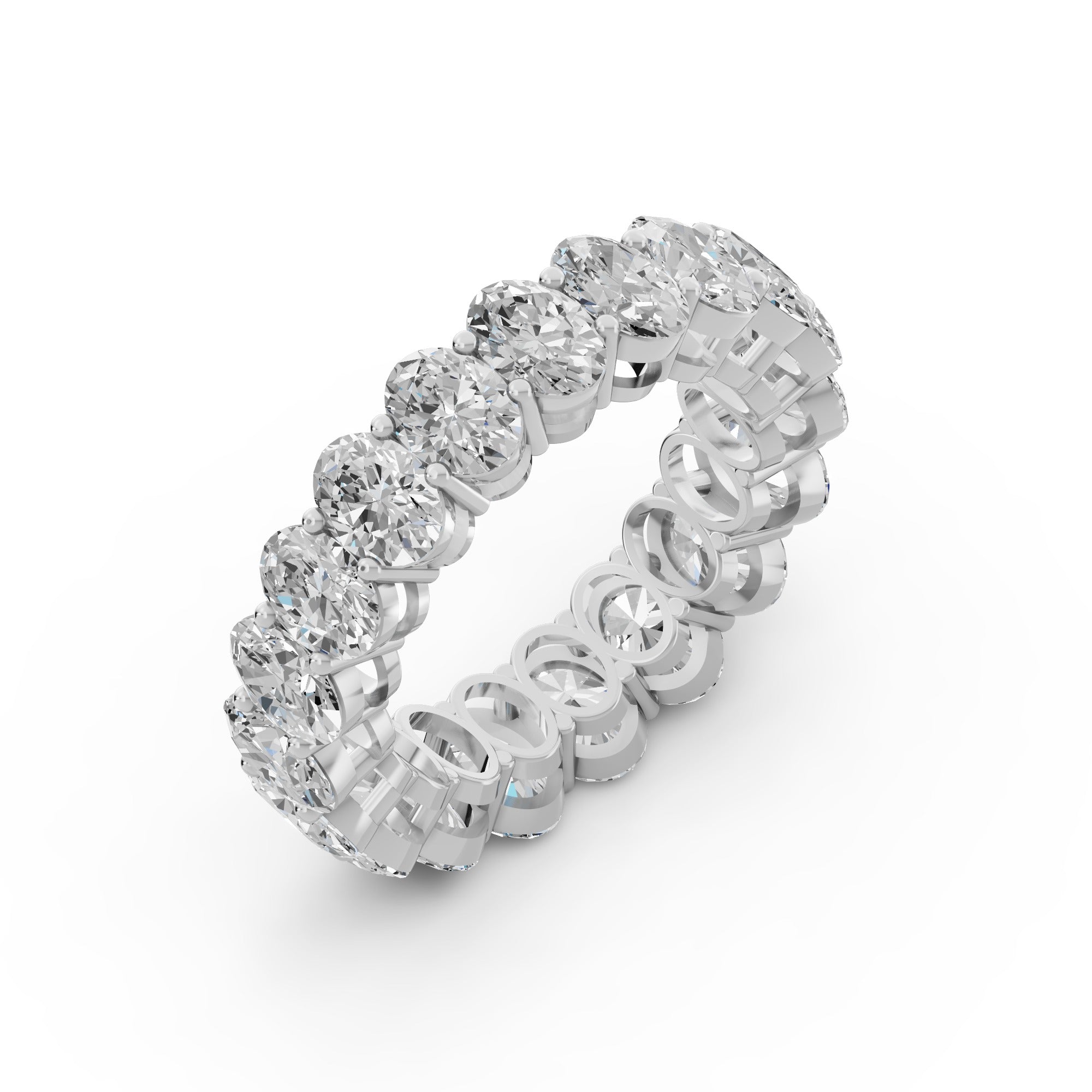 5 Carat Oval Diamond Eternity Band in 14K White or Yellow Gold | Size 4-11 (Copy)