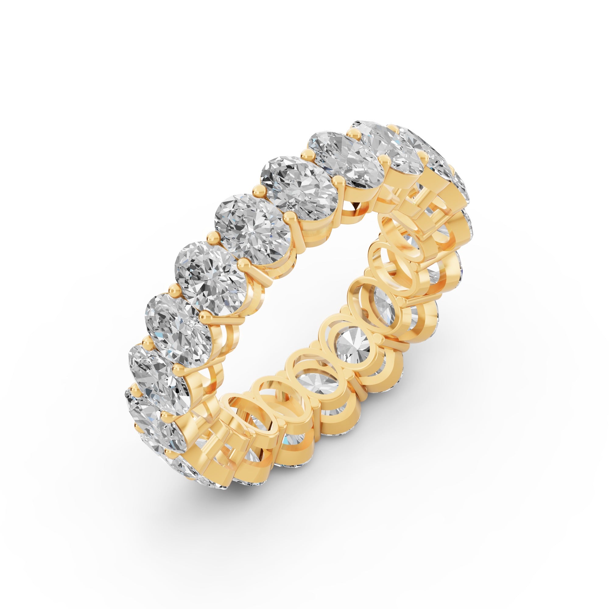 5 Carat Oval Diamond Eternity Band in 14K White or Yellow Gold | Size 4-11 (Copy)