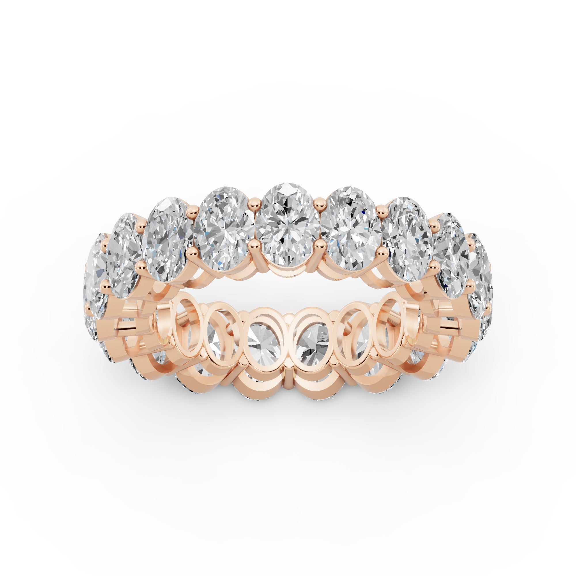 5 Carat Oval Diamond Eternity Band in 14K White or Yellow Gold | Size 4-11 (Copy)
