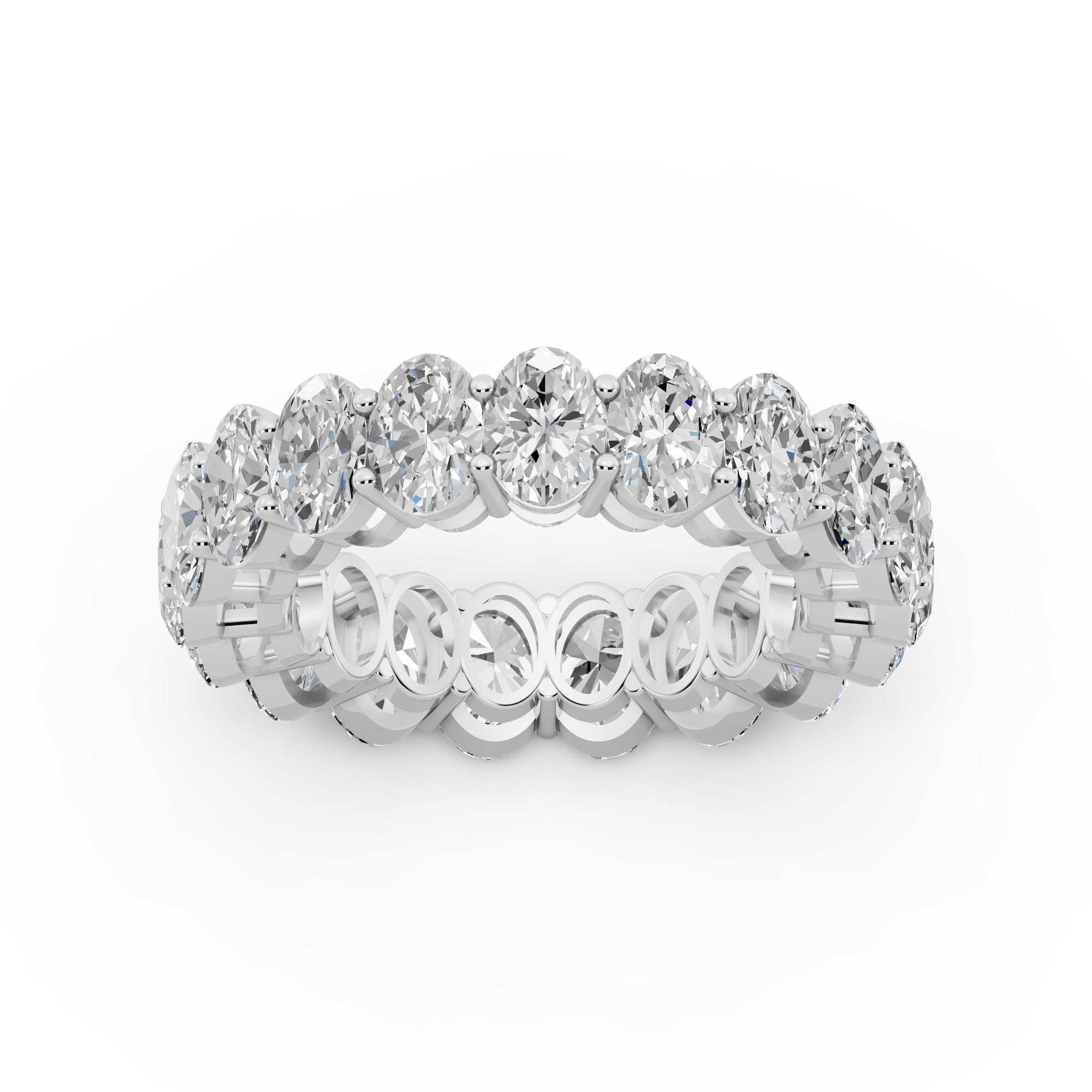 5 Carat Oval Diamond Eternity Band in 14K White or Yellow Gold | Size 4-11 (Copy)