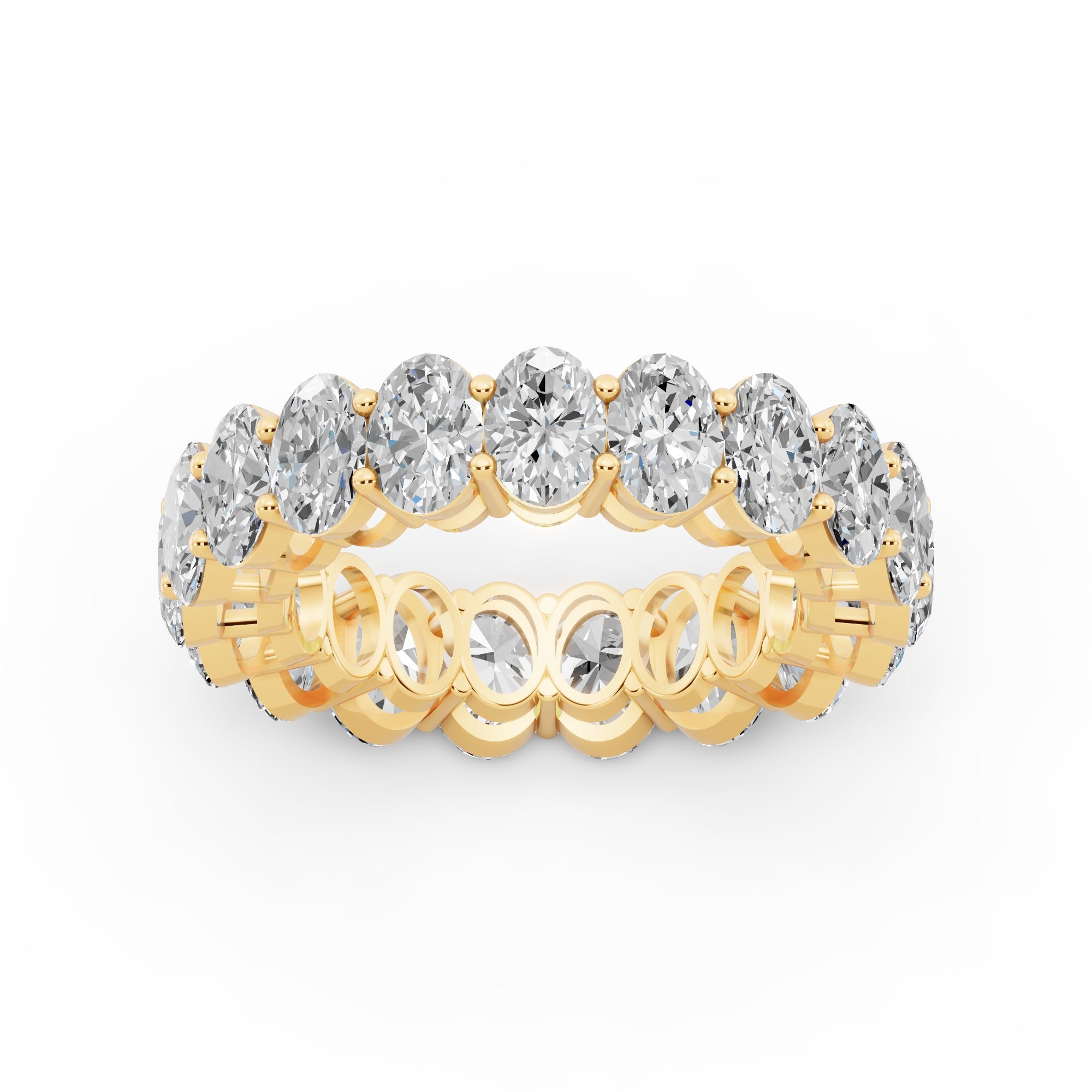 5 Carat Oval Diamond Eternity Band in 14K White or Yellow Gold | Size 4-11 (Copy)