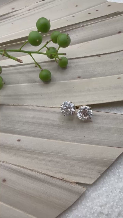 Yellow Gold Lab Grown Stud Earrings