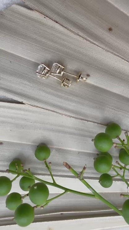 Yellow Gold Lab Grown Stud Earrings