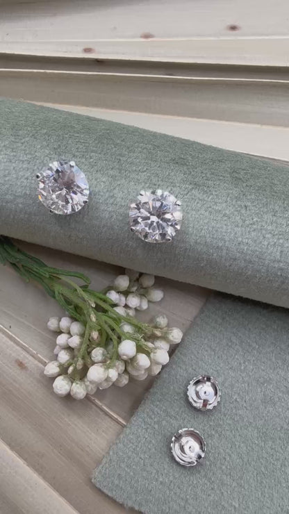 Platinum Lab Grown Stud Earrings