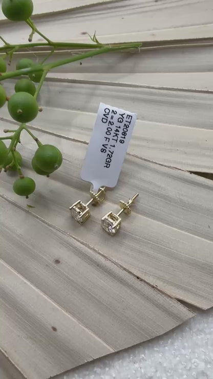 Yellow Gold Lab Grown Stud Earrings