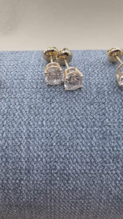 Yellow Gold Lab Grown Stud Earrings